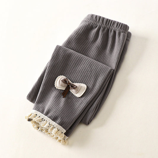 Girls' Lace Trousers Gray