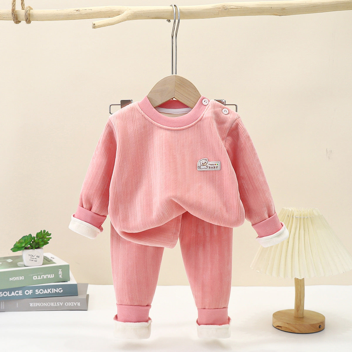 Children's Velvet Thickened Thermal Pajama Set