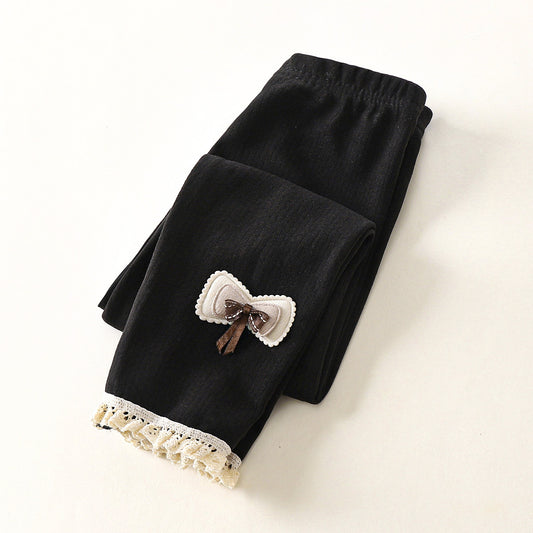 Girls' Lace Trousers Black