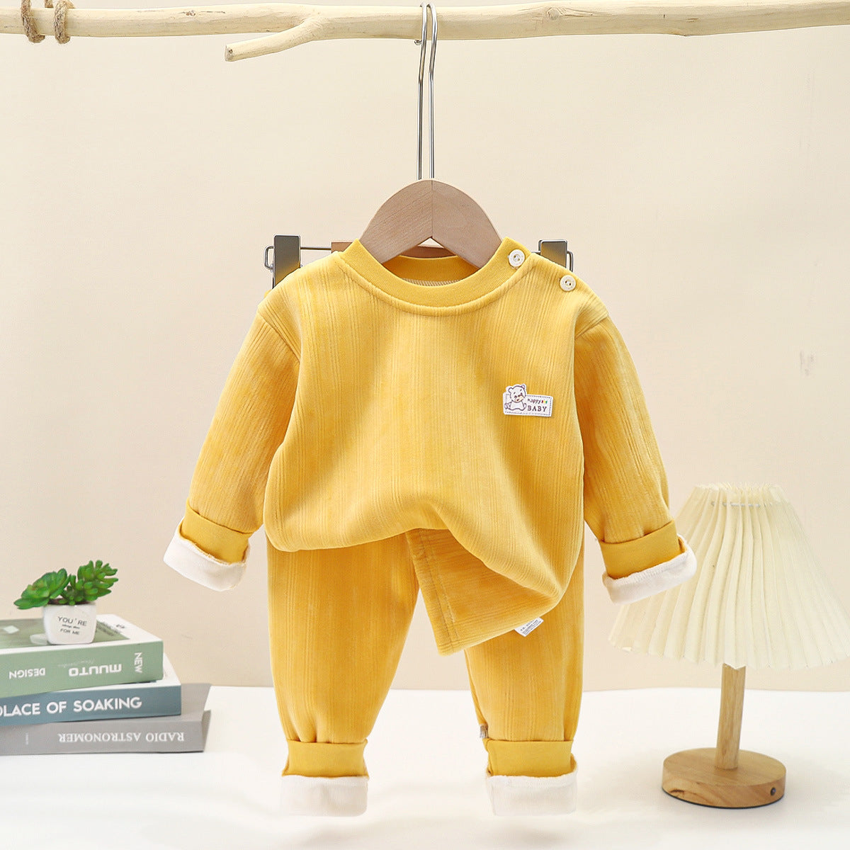 Children's Velvet Thickened Thermal Pajama Set