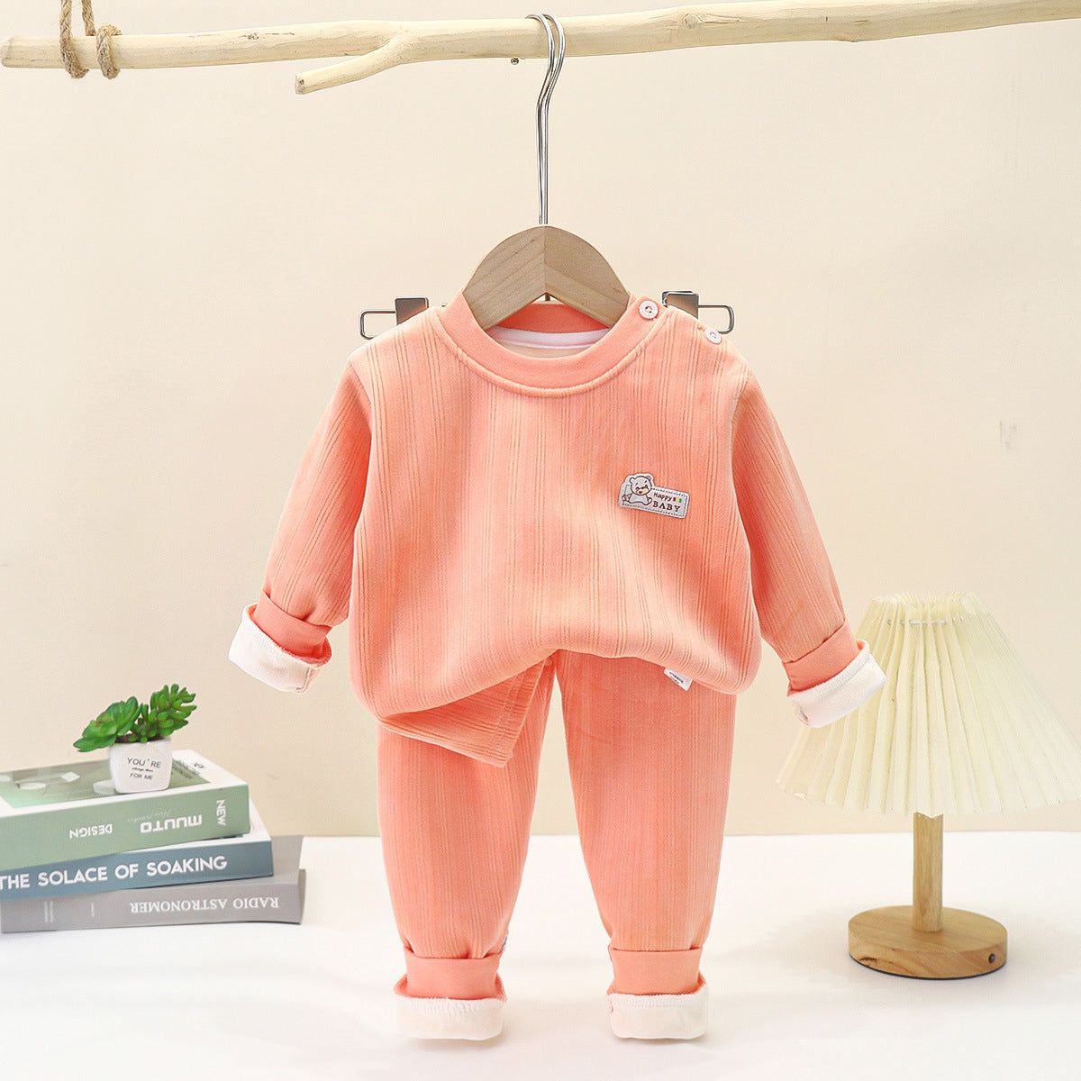 Children's Velvet Thickened Thermal Pajama Set